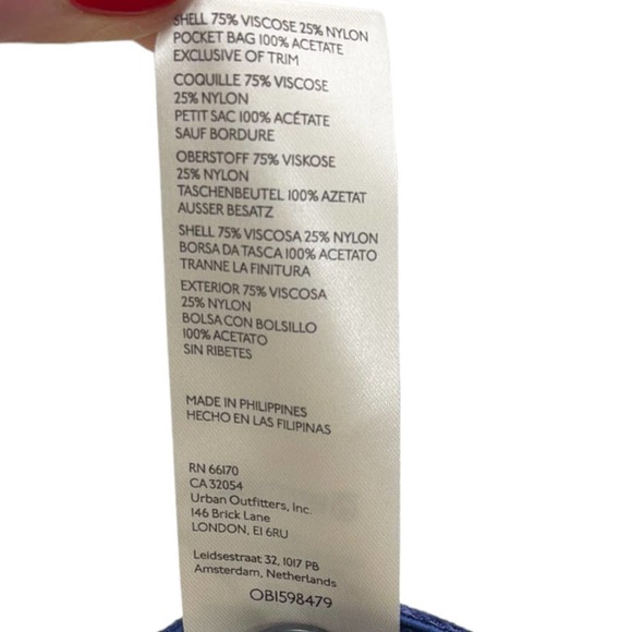 Anthropologie Wide Leg Velvet Trousers Pants Size 6 Tall Blue - Picture 8 of 9